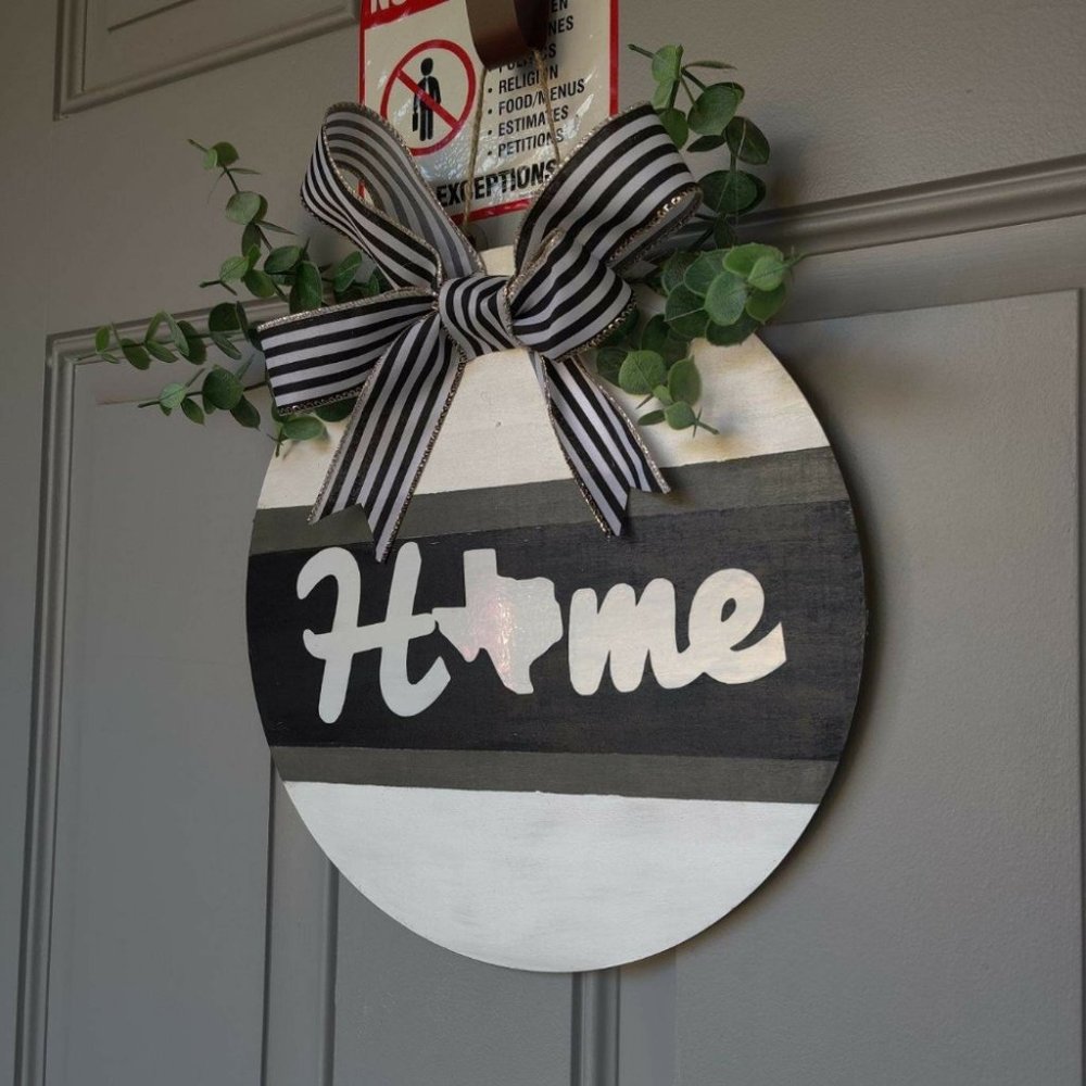 Round home Door sign